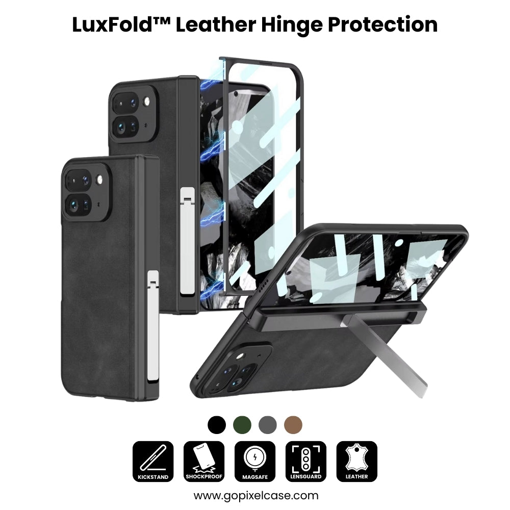 LuxFold™ Leather Case with Hinge Protection Kickstand for Pixel Fold Series