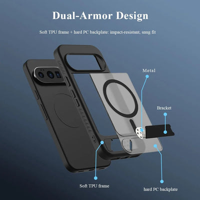 ClearStand Pixel – Transparent MagSafe Kickstand Case