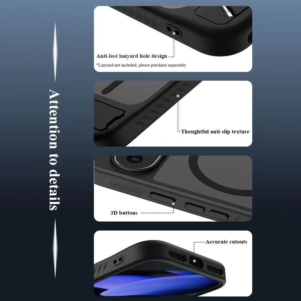 ClearStand Pixel – Transparent MagSafe Kickstand Case