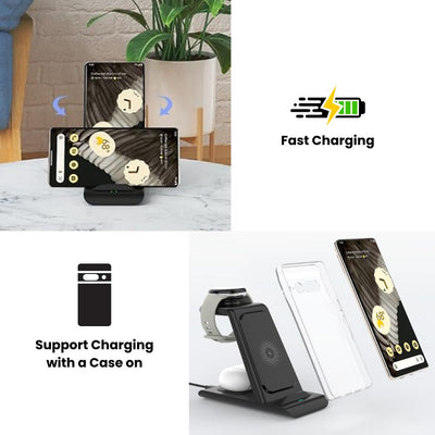 Fast wireless charging for Google phones on ChargeHub 3-in-1 Wireless Charger