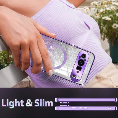 LumiShine Pixel – Gradient Glitter MagSafe Case