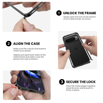 AeroShield Google Pixel 9 Series – Slim Alloy Frame Shockproof Armor