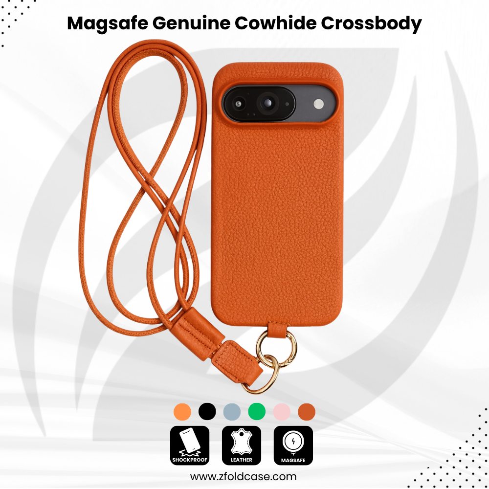 LuxStrap™ Genuine Cowhide Crossbody Magsafe case for Pixel 10, 9 Series