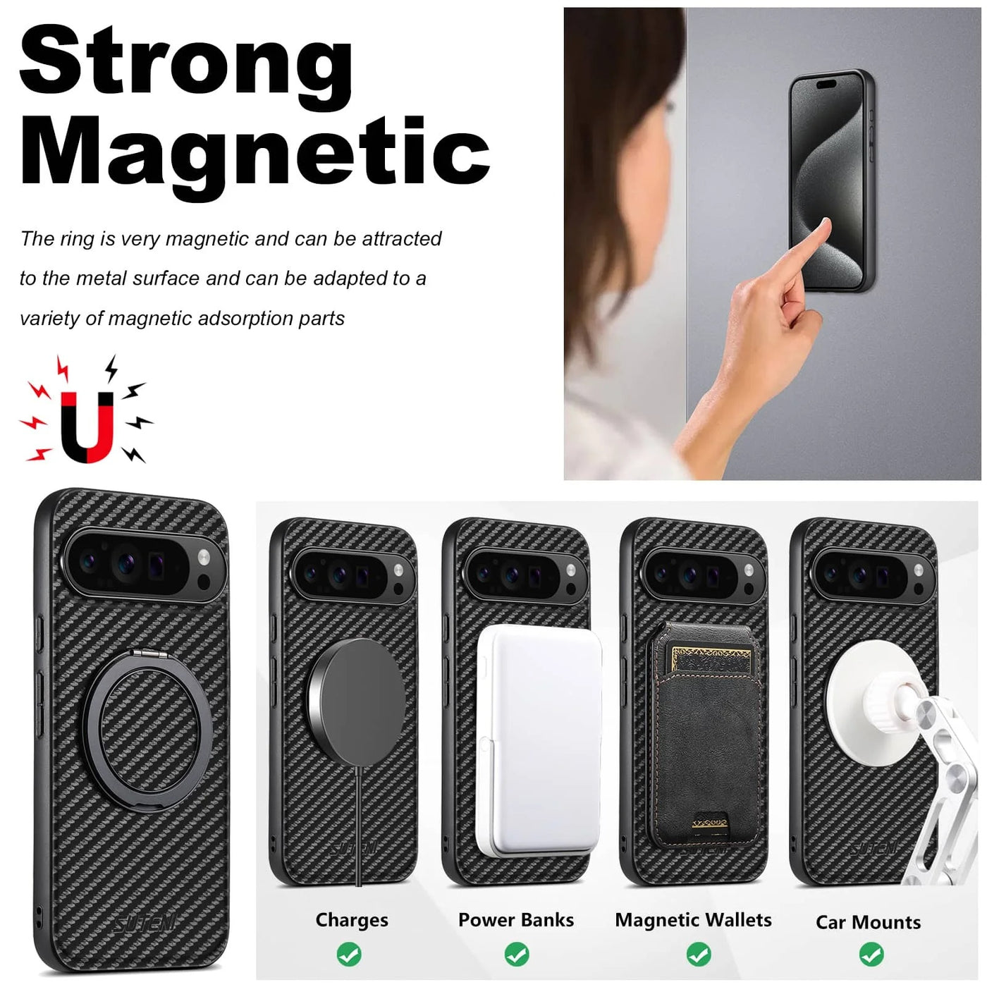 MagnoStand Pixel  10, 9 – Carbon Fiber MagSafe Armor