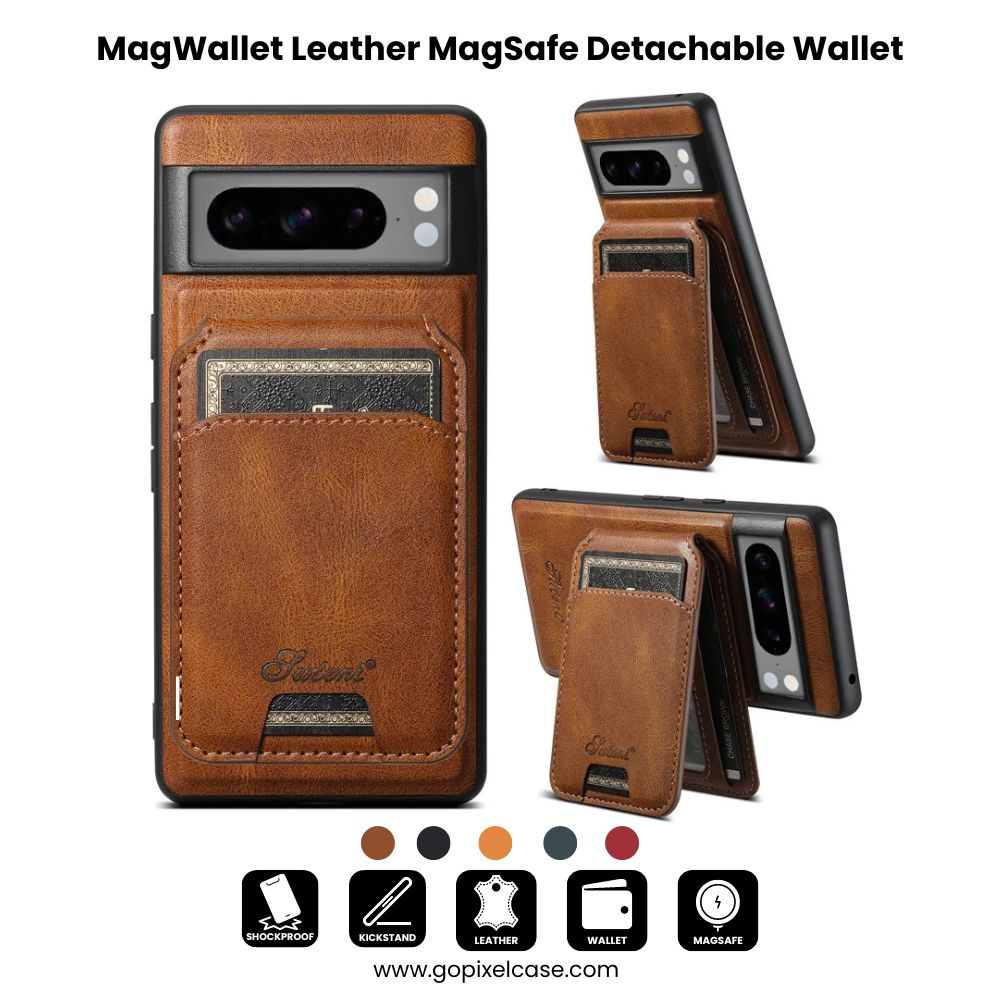 Leather Detachable Wallet Case with Kickstand & MagSafe