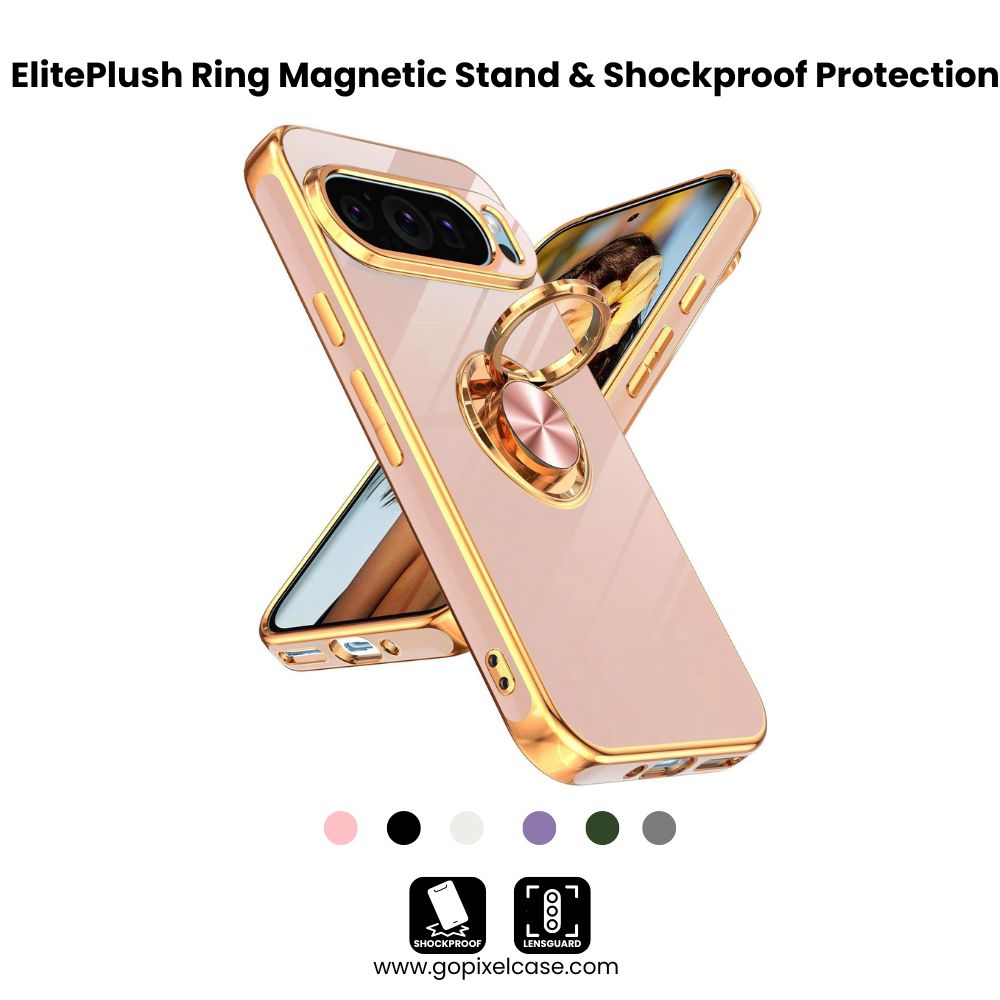 ElitePlush Ring Pixel 9 , 8 , 7 Magnetic Stand & Shockproof Protection Case