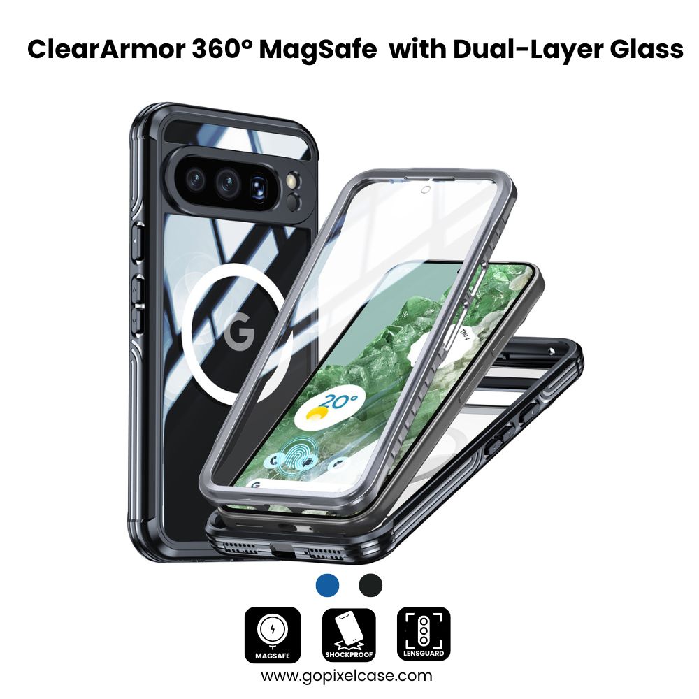 ClearArmor Pixel 9 Pro XL, 9 Pro and 9 360° MagSafe Case with Dual-Layer Glass