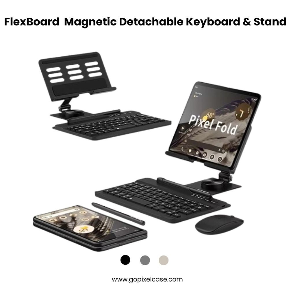 FlexBoard Pixel Fold – Magnetic Detachable Keyboard & Stand for Pixel Fold 5G