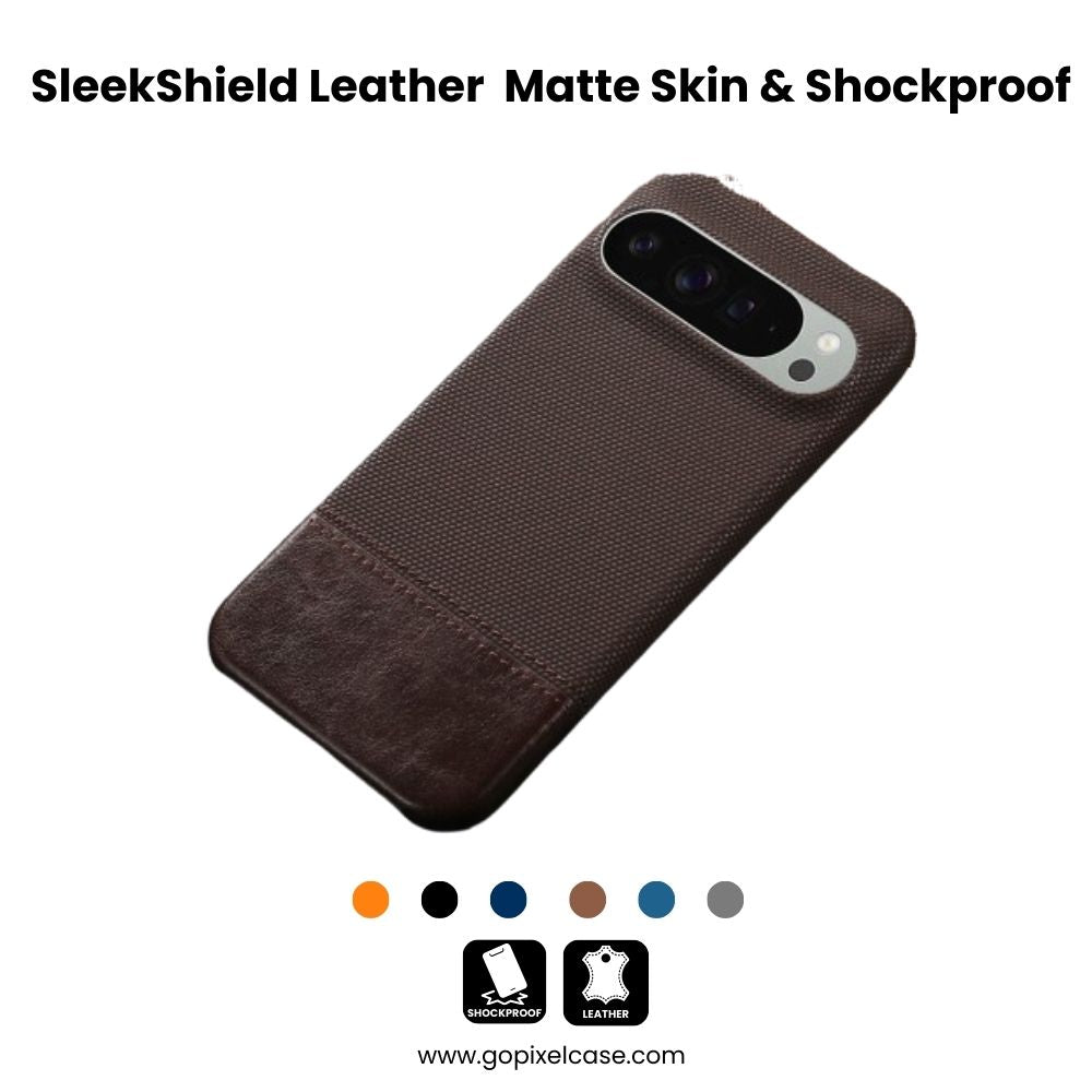 SleekShield Leather Pixel 9/8 Pro XL – Matte Skin & Shockproof Case