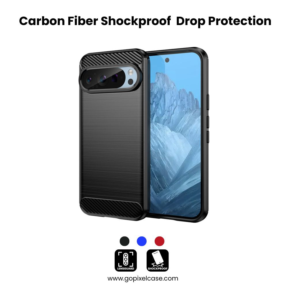 Carbon Fiber Shockproof Case for Pixel 9 Pro, Pixel 9 Pro XL - Drop Protection & Soft TPU