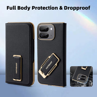 WristLux Pixel Fold 9 – Dual Strap Leather Stand Case