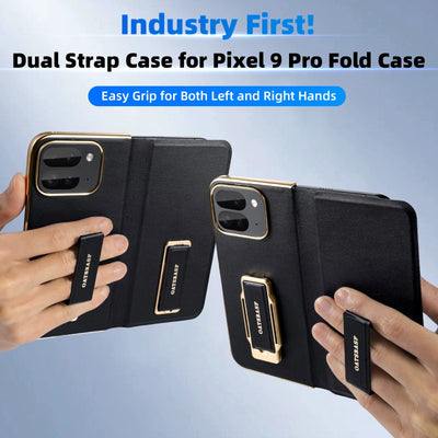 WristLux Pixel Fold 9 – Dual Strap Leather Stand Case