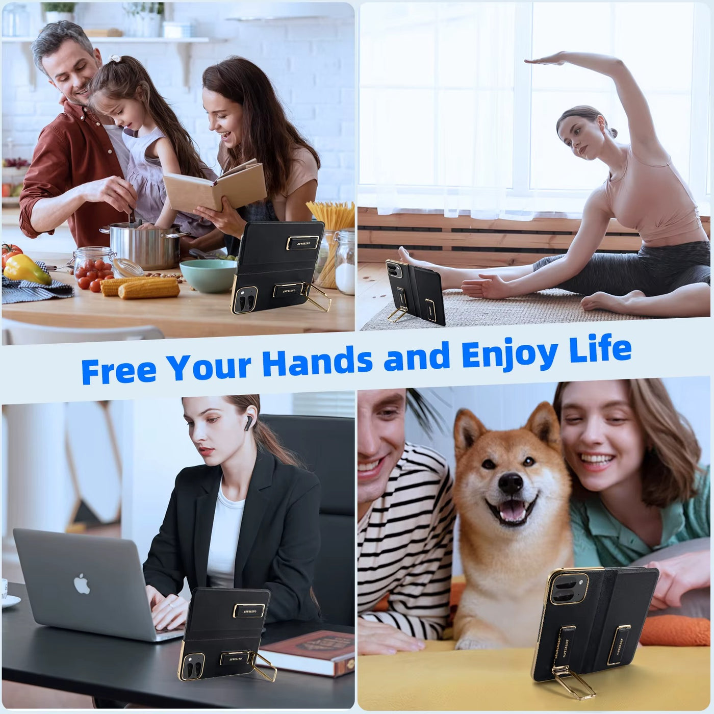 WristLux Pixel Fold 9 – Dual Strap Leather Stand Case
