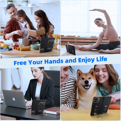 WristLux Pixel Fold 9 – Dual Strap Leather Stand Case