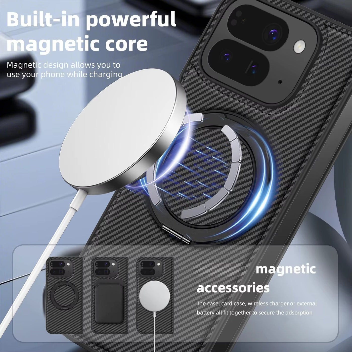 MagFlex™ Carbon Leather Ring Case for Pixel 10 Pro Fold