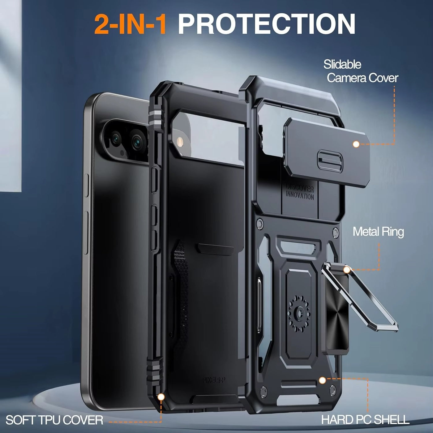 TitanGuard Pixel – Slide Lens Armor Case for Pixel 9A, 9 Pro XL, 8 Pro, 7 Pro