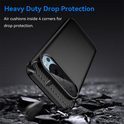 Carbon Fiber Shockproof Case for Pixel 9 Pro, Pixel 9 Pro XL - Drop Protection & Soft TPU