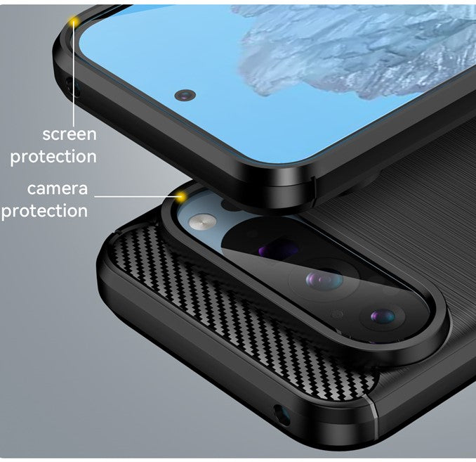 Carbon Fiber Shockproof Case for Pixel 9 Pro, Pixel 9 Pro XL - Drop Protection & Soft TPU