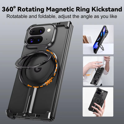 EdgeLock Pixel 9 – Frameless Magnetic Ring Stand Case