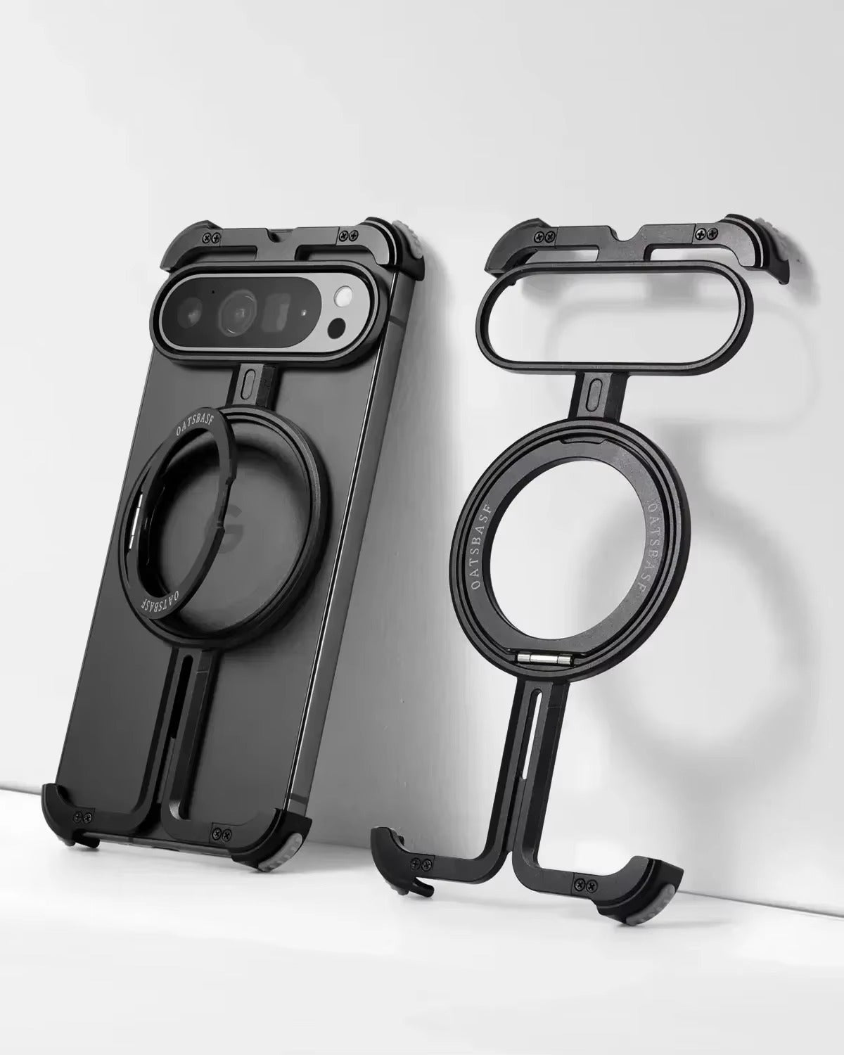 EdgeLock Pixel 9 – Frameless Magnetic Ring Stand Case